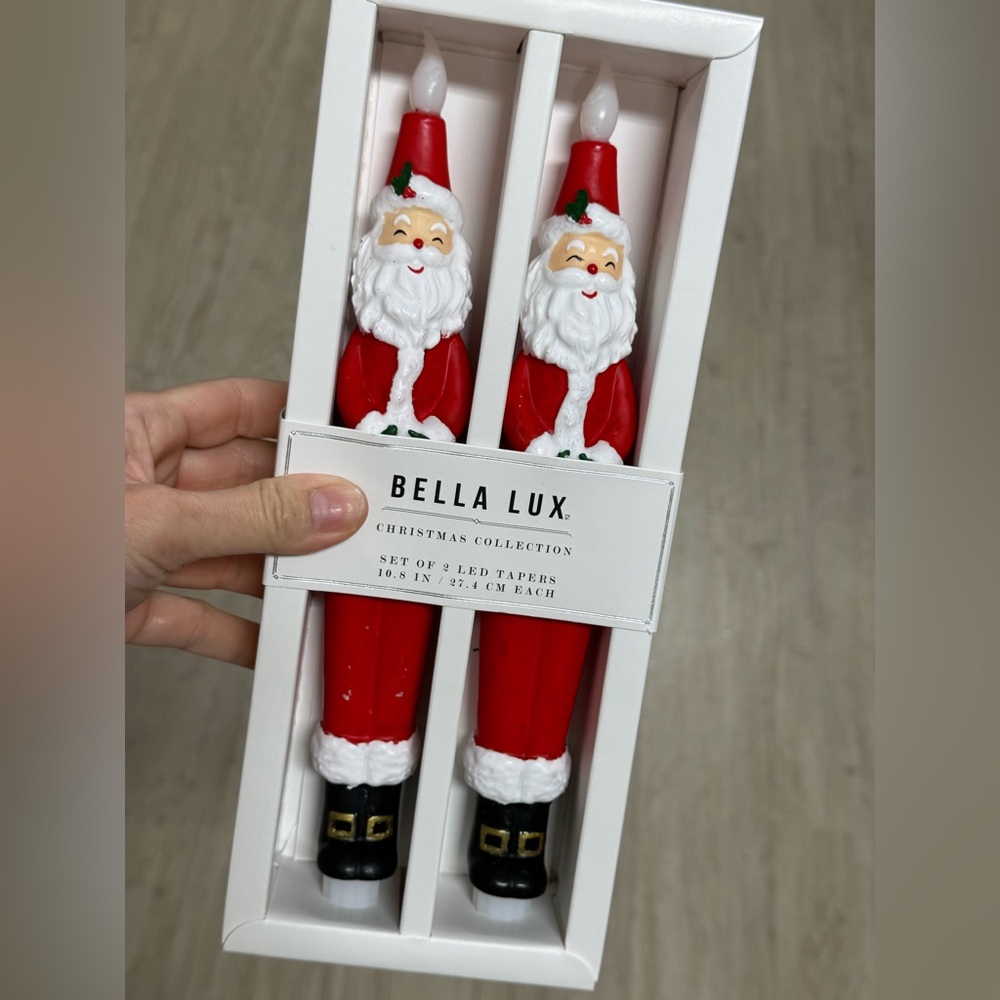 Bella Luxx Red and White Santa LED Tapers